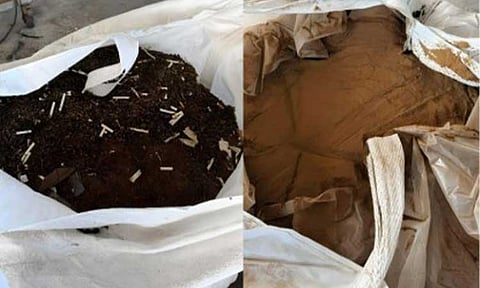 CONTRABAND. Raw materials and shredded tobacco used for the manufacture of illicit cigarettes are seized during an enforcement operation in San Fernando, Pampanga, on Feb. 11, 2026. The Bureau of Internal Revenue on Friday (Feb. 20, 2026) said the confiscated items form part of the government’s intensified campaign against illegal tobacco production and tax evasion. (Photo courtesy of BIR)