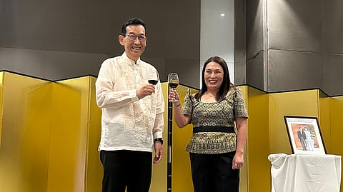 Consul General of Japan to Davao Ono Hirotaka and 21st Davao City Council’s Committee on International Relations chairperson, Councilor Rachel Zozobrado, lead the toast for His Majesty, Emperor Naruhito’s 66th Birthday.