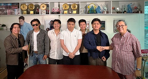 Pampanga-based band Singco Mano and GMA Music Artist and Repertoire Manager and In-house Producer Kedy Sanchez. Contributed photo