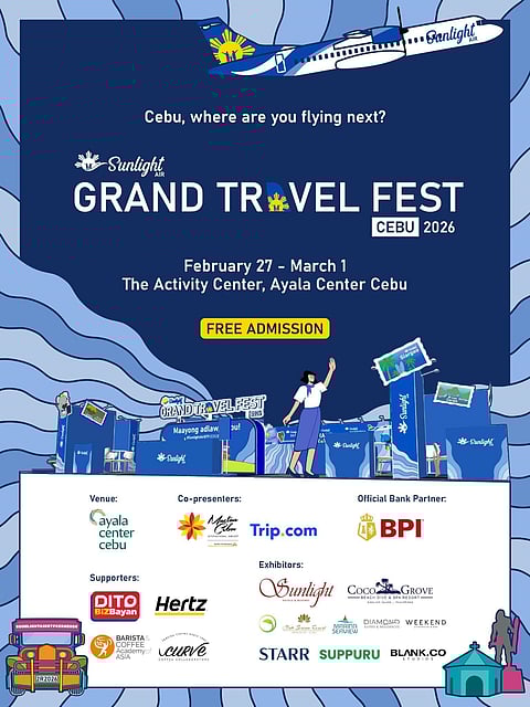 Sunlight Air brings Grand Travel Fest back to Cebu this February 2026,
offers as low as P8 one way base fare for domestic routes