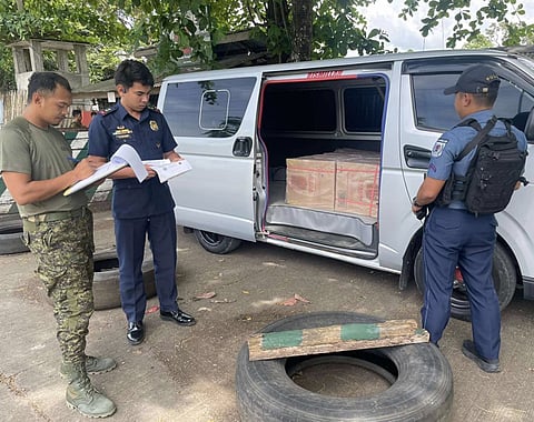 ZAMBOANGA. Lawmen seize P7.7 million worth of smuggled cigarettes in separate operations in Zamboanga City and Lanao del Sur.