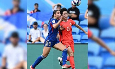 DEFEAT. Filipina Sara Eggesvik (left) goes against Korean Lee Minhwa in the Asian Football Confederation Women’s Asian Cup at the Cbus Super Stadium in Queensland, Australia on Thursday (March 5, 2026). Korea won, 3-0. (Photo courtesy of AFC)