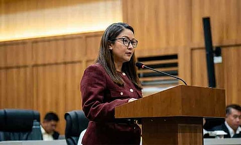 Davao City Councilor Antoinette G. Principe delivers her privilege speech on March 10, 2026, at the Sangguniang Panlungsod.