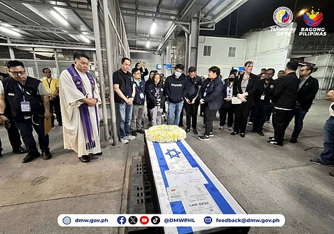 MANILA. The remains of overseas Filipino worker (OFW) Mary Ann De Vera, who was killed in a missile attack in Tel Aviv, Israel, are back home.