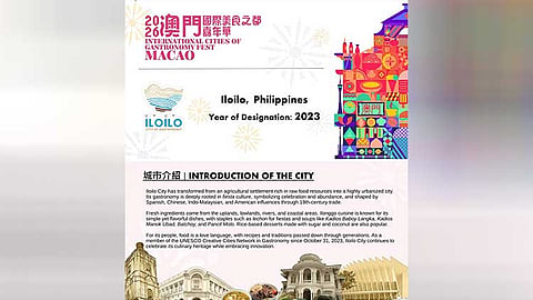 Iloilo City joins 2026 International Cities of Gastronomy Fest Macau