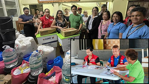 ILOILO. DSWD Field Office VI personnel, known as “Angels in Red Vests,” distribute emergency cash assistance to typhoon-affected families in Antique and provide relief goods to fire victims in Barangay Gustilo, La Paz Distrct, Iloilo City on March 19, 2026, as part of the government’s continuing disaster response operations.
