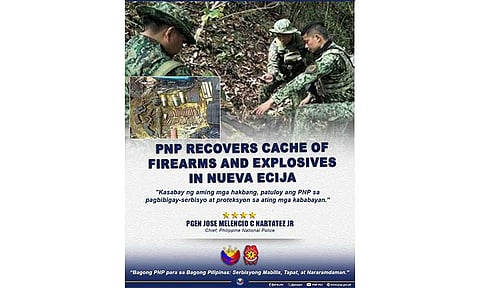 Police recovers firearms,
explosives in Nueva Ecija