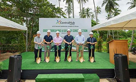GROUNDBREAKING. Officials lead the groundbreaking ceremony for CentralHub Davao in Barangay Lasang, Davao City, on March 5, 2026. From left: Lorenzo Ang Bue Te; Alsons Development and Investment Corp. president and CEO Miguel A. Dominguez; DoubleDragon Properties Corp. vice chairman Ferdinand J. Sia; Davao City Vice Mayor Rodrigo S. Duterte II; DoubleDragon president Atty. Rodolfo Ponferrada and Mindanao Development Authority Assistant (MinDA) Secretary Romeo Montenegro.