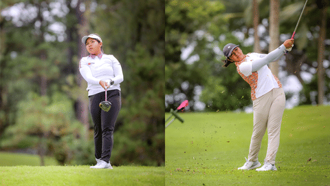 TWIN FAVORITES. Twins Mona and Lisa Sarisa are competing in the premier 15-18 category of the Junior Philippine Golf Tour that unfurls Monday, April 6, at the Mount Malarayat Golf and Country Club in Lipa City, Batangas.