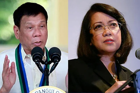 President Rodrigo Duterte and Maria Lourdes Sereno