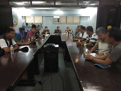 BACOLOD. Some of the village chiefs from Isabela, Negros Occidental meet with Senior Superintendent Rodolfo Castil Jr., provincial police director, at Camp Alfredo Montelibano Sr. in Bacolod City Friday as they are concern with their security. (Glazyl Masculino)