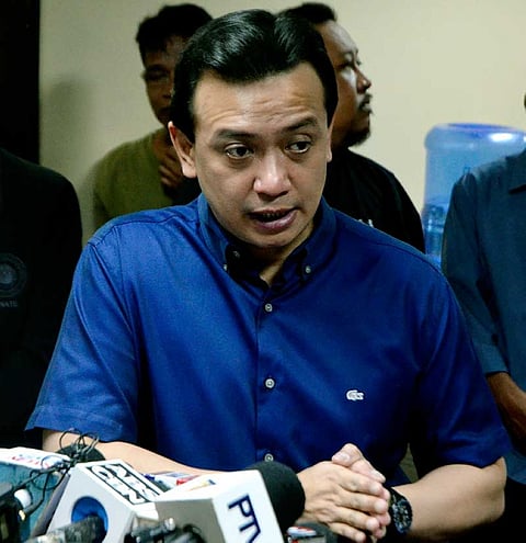 MANILA. Senator Antonio Trillanes IV holds a press conference outside his office at the Senate on Friday, September 7, 2018. (Alfonso Padilla/SunStar Philippines)