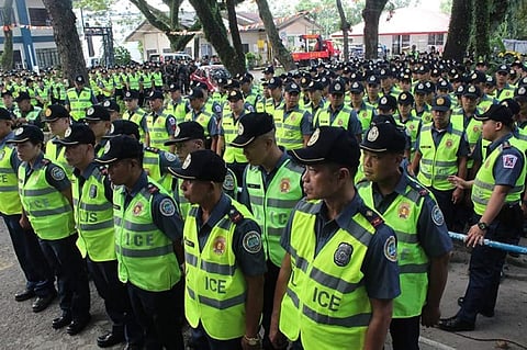 BACOLOD. A total of 665 policemen from Police Regional Office-Western Visayas arrive in Bacolod City Sunday to augment the existing security forces for the 39th MassKara Festival, which opens today. (BCPO)