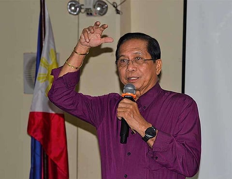 CAGAYAN DE ORO. Peace advocates are saddened by the resignation of Jesus Dureza as President Rodrigo Duterte's chief peace adviser. Photo shows Dureza speaking to journalists during a forum on federalism held in Cagayan de Oro on October 8, 2018. (SunStar file photo)