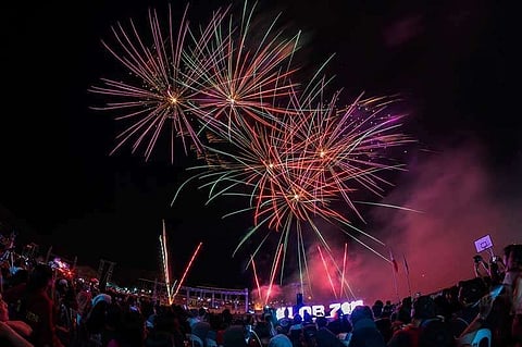 NEGROS. Featuring 80's new wave hits, the grand fireworks display wowed over 35,000 spectators during the 11th Lights of Bago at the Manuel Y. Torres Sports Complex in Bago City on Tuesday, January 1. (John Kimwell Laluma)