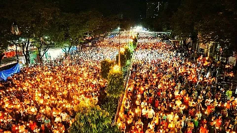 CEBU. In this file photo, Marian devotees fill the streets in Walk of Mary procession.