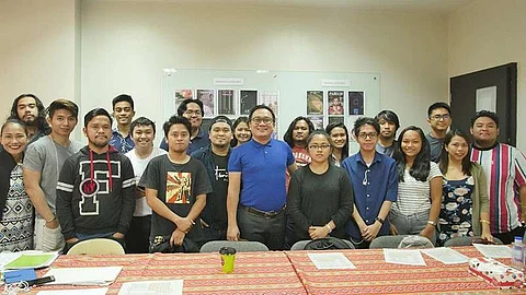 CAGAYAN DE ORO. Cinemagis 2019 filmmakers pose with Xavier Center for Culture and the Arts Director Hobart Savior (center, in blue shirt) during the orientation about the film festival last Saturday (January 12) at the XCCA's Conference Room in Cagayan de Oro City. (Contributed photo)