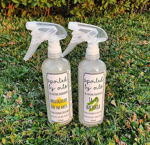 DAVAO. Say no to bacteria and grease with these two powerhouse bacteria and grease fighters: Apologrease for the Mess and Ta Ta Bacteria. (Photo: spoiledbyoils.ph)