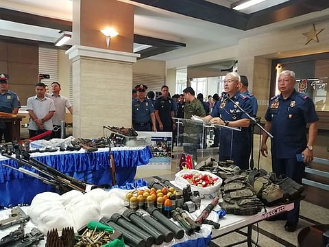 MANILA. The Philippine National Police presents to media during a press conference Monday, April 1, 2019, the items seized from the Cariaga brothers in Baggao, Cagayan. (Third Anne Peralta-Malonzo)