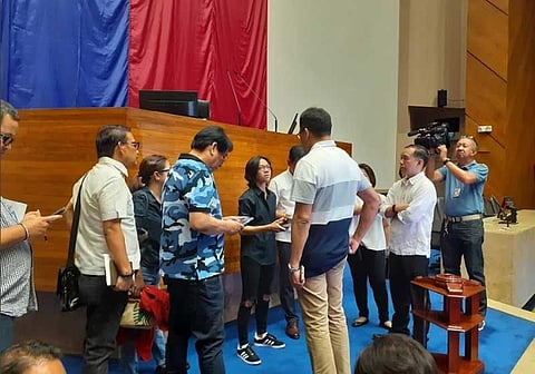MANILA. Film director Joyce Bernal (center) talks with the media inside the Plenary Hall of the House of Representatives on July 8, 2019. (Photo by Ryniel Berlanga/SunStar Philippines)