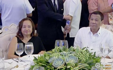 MANILA. President Rodrigo Duterte graces the farewell dinner for House Speaker Gloria Macapagal Arroyo on July 9, 2019. (Photo grabbed from RTVM video)