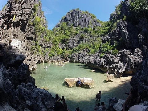 ILOILO. In this file photo, July 22, 2019, tourists take time swimming and taking pictures of the famous saltwater lagoon of Gigantes Island in Iloilo. The lagoon is closed for the month of September as announced by Carles Mayor Seigfredo Betita. (Photo by Leo Solinap)