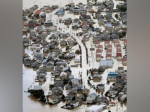 JAPAN. Residential area is seen in muddy waters after an embankment of the Chikuma River broke because of Typhoon Hagibis, in Nagano, central Japan, Sunday, October 13, 2019. (AP)