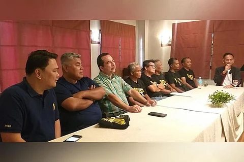 BACOLOD. Tatak Kalamay, a national movement comprised of multi-sectoral groups in the sugar industry, reaffirms its strong opposition to the proposed sugar import liberalization in a press conference at the Nature's Village Resort in Talisay City on Saturday, October 26, 2019. Joining the group are Bacolod Representative Greg Gasataya (left), Negros Occidental Representative Gerardo Valmayor (third from left), and Hinigaran Mayor Nadie Arceo (right). (Erwin P. Nicavera)