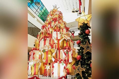 Abreeza's Christmas Tree is a tower of glowing, larger-than-life gifts designed by T'nalak Home.