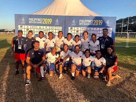 LADY VOLCANOES. The Philippine Lady Volcanoes team clinches the silver medal of the recently-concluded 30th Southeast Asian (SEA) Games women's rugby football competition at the Clark Parade Grounds. (Philippine Rugby-Philippine Volcanoes Facebook)