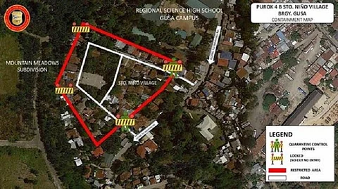 CAGAYAN DE ORO. Purok 4B in Barangay Gusa, Cagayan de Oro City is placed under localized focused containment after one of its residents, a 28-year-old male employee of a huge company, tested positive for Covid-19. (Photo by City Information Office)
