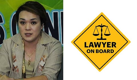 CEBU. Integrated Bar of the Philippines Cebu City chapter president Regal Oliva and a 'Lawyer on Board' sign. (SunStar File)
