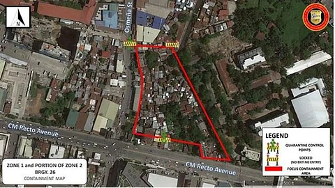 CAGAYAN DE ORO. Zone 1 and a portion of Zone 2 of Barangay 26 were placed under localized focused containment after a barangay official tested positive for coronavirus. (Photo by City Information Office)