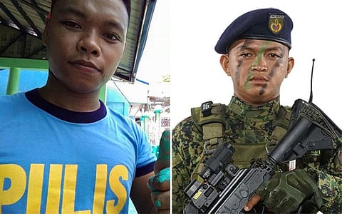 SAMAR. Patrolman Jessie Golondrina (left) and Patrolman Fernando Velarde Jr. (Photos from RPIO/PRO-Eastern Visayas)