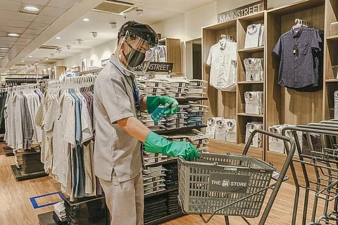 ENSURING SAFETY OF CUSTOMERS. Shopping carts, baskets, and public areas are regularly disinfected and sanitized. This is among the many safety precautions observed at The SM Store to ensure the safety of customers. (Contributed photo)