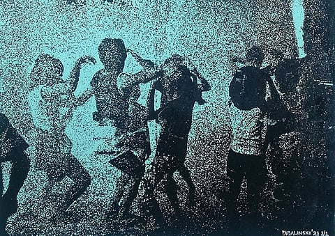 Felix Pabalinas. Dacne Like There's No Tomorrow. 15x22. 2021. (Photo from the virtual exhibition)