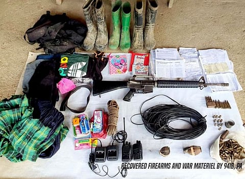 NEGROS. Firearms recovered by the Philippine Army following their classes against the New People's Army in the hinterlands of Himamaylan City Friday, October 1. (Contributed photo)