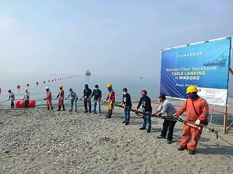 CABLE LANDING. Converge subsea cables land in Roxas, Mindoro. (Contributed photo)
