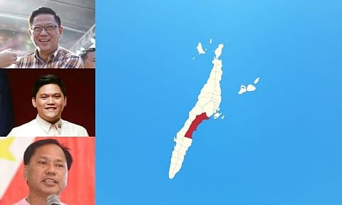 CEBU. Talisay City Vice Mayor Allan Bucao, Valdemar Chiong, Talisay City Mayor Gerald Anthony 'Samsam' Gullas Jr.; First District outline map. (File photos)