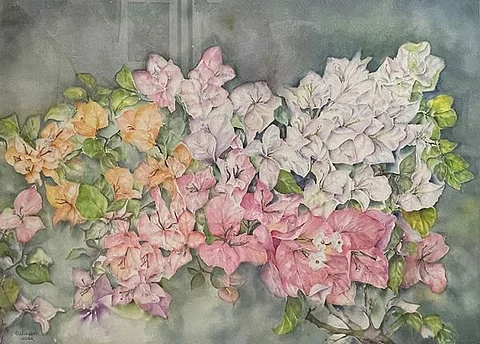DAVAO. Bouganvellias, Editha Tuason, Watercolor on Paper, 22_ x 30_, 2022. (Contributed photo)
