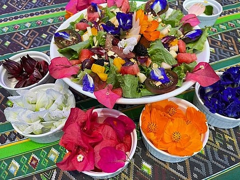 DAVAO. Salad using edible flowers by Tomate Cerise. Co on the Day 1 food demo schedule. (Jinggoy Salvador)