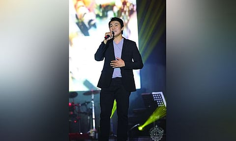 MUSIC. The singing priest, Rev. Fr. Leo G. Alaras, OAR, vice president for Academics.