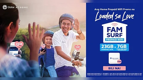 Globe at Home Prepaid WiFi offers free 50 GB shareable data. (Contributed photo)