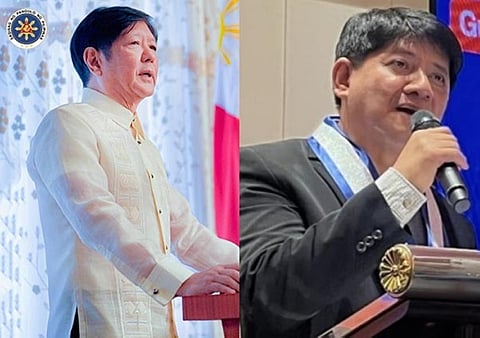 (From left to right) President Ferdinand Marcos Jr. and Larry Gadon
