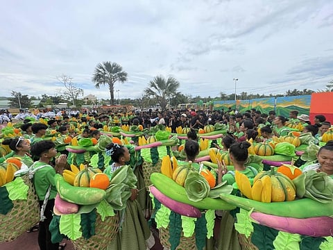 REHEARSAL. Participants prepare for the scheduled rehearsals of towns and cities for the Pasigarbo sa Sugbo on Saturday, Aug. 26, 2023, in Carcar City, Cebu. Fifty delegations representing their fiestas will compete at the Carcar City Sports Center on Sunday, Aug. 27. / KAISER JAN FUENTES