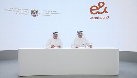 MOCCAE Signs Crucial MoU with Etisalat by e& at GITEX Global
