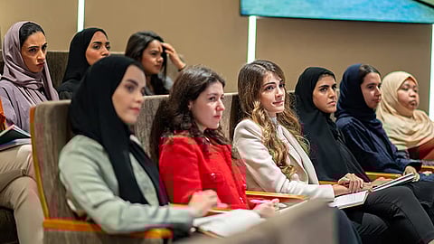 women sitting in rows