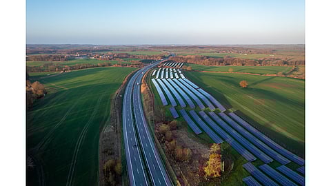 Solar plant along the road
