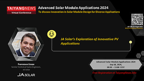 JA Solar's Francesco Liuzza at TaiyangNews Virtual Conference - China Solar PV News Snippets
