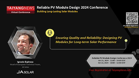 JA Solar - Ignacio Espinosa at TaiyangNews Reliable PV Module Virtual Conference
